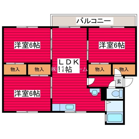 クラークヒルズ２号棟の物件間取画像